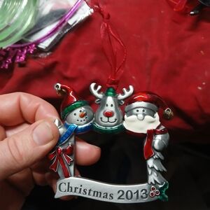 Festive Christmas 2013 Ornament - Red, Silver, Green